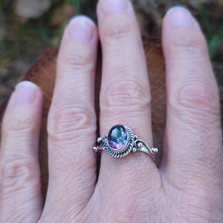 Ring with stone in 925 silver - DHRUV
