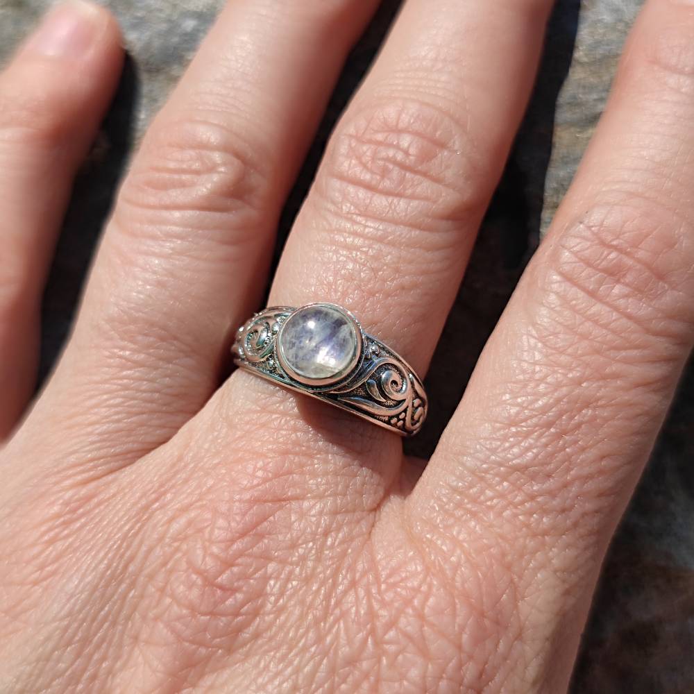 Anello etnico in argento 925 con pietra - BARAN