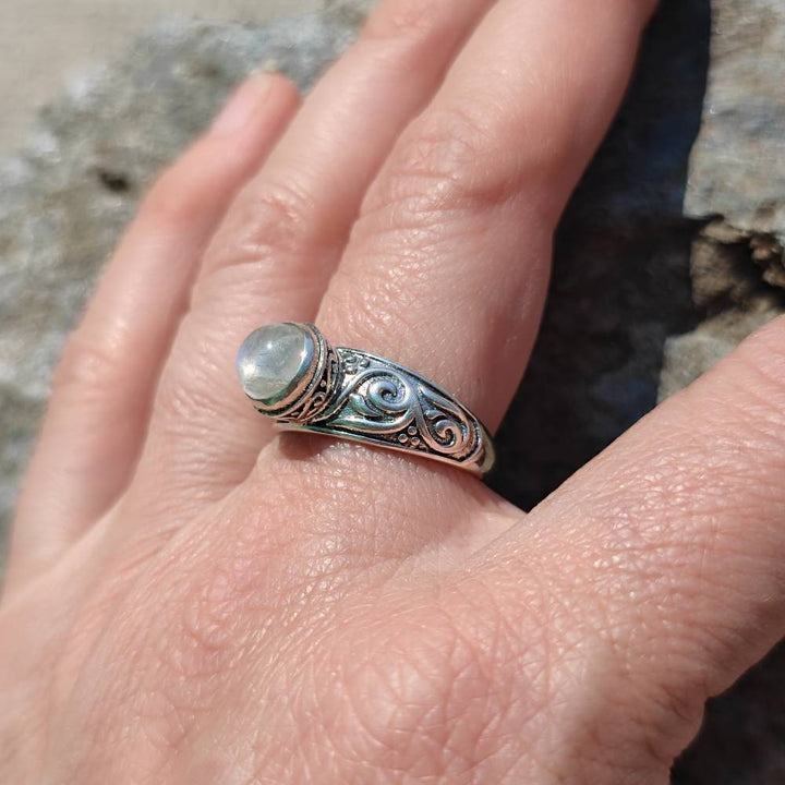 Anello etnico in argento 925 con pietra - BARAN