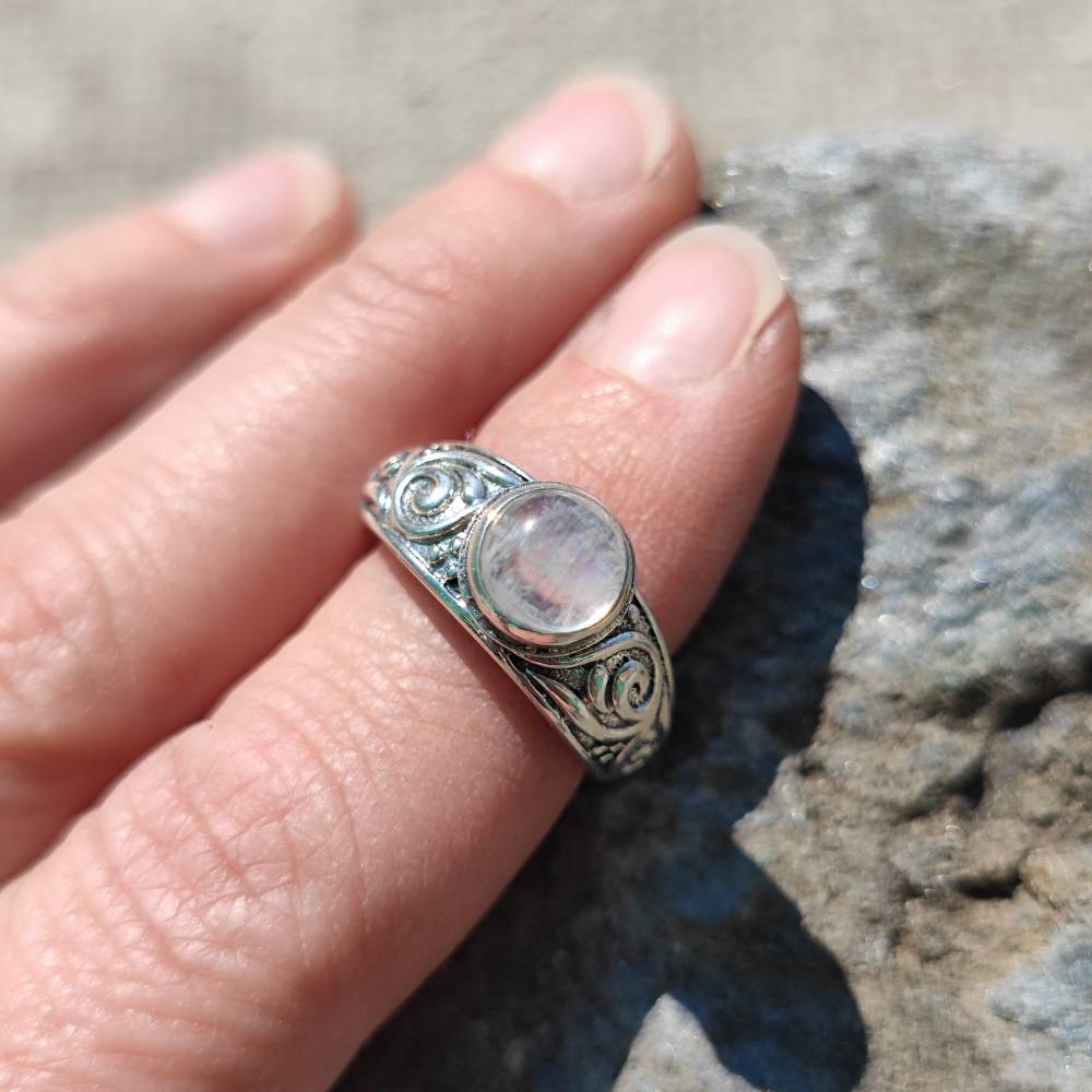 Anello etnico in argento 925 con pietra - BARAN