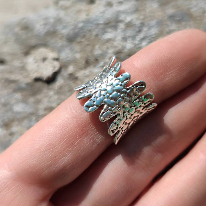 ANELLO artigianale a fascia in argento 925 - DIRPUR