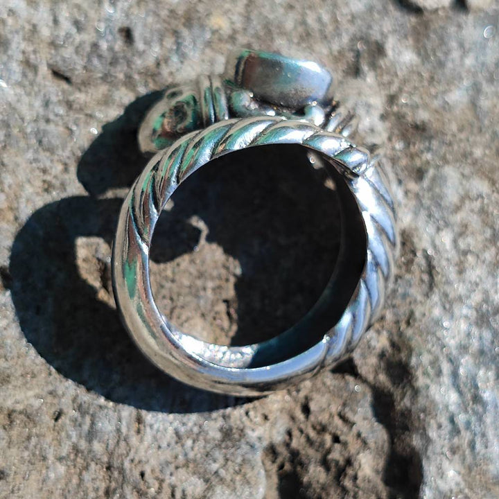 Anello etnico in argento 925 con pietra - PARANIYA