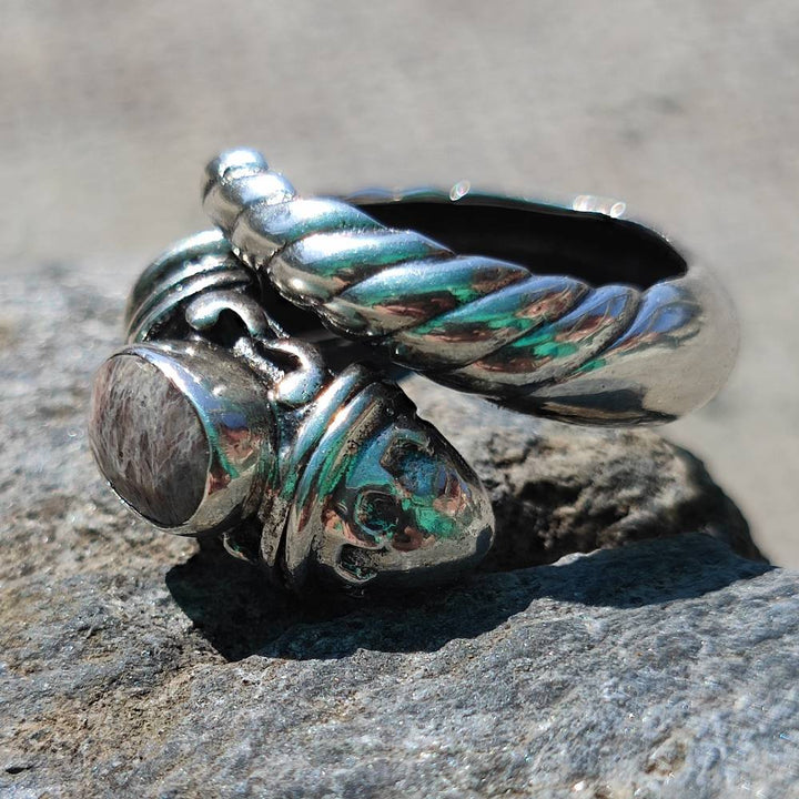 Anello etnico in argento 925 con pietra - PARANIYA