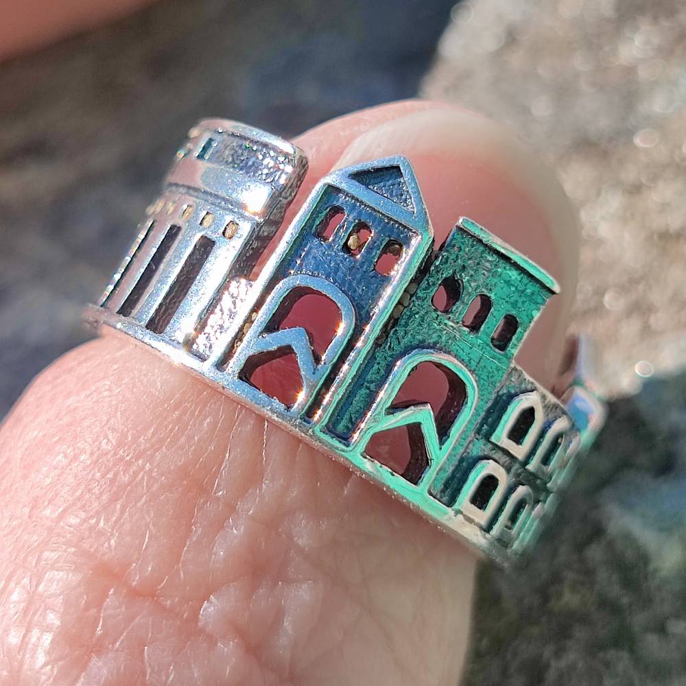 Anello casette in argento 925 - HOUSE