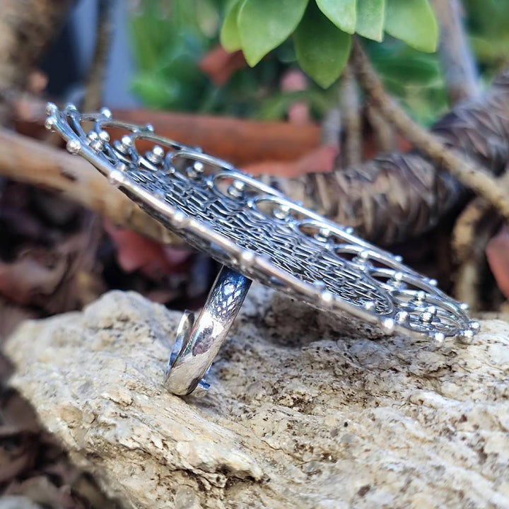 Anello etnico decorato in argento 925 - KARSIA