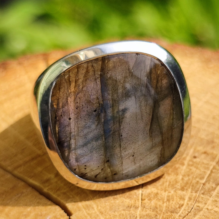 Anello artigianale con labradorite in argento 925 - Pezzo unico