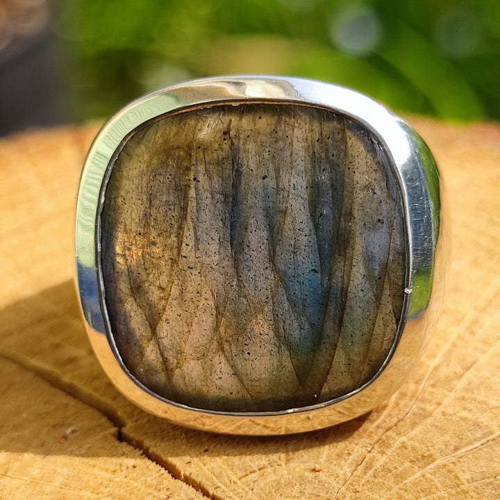 Anello artigianale con labradorite in argento 925 - Pezzo unico