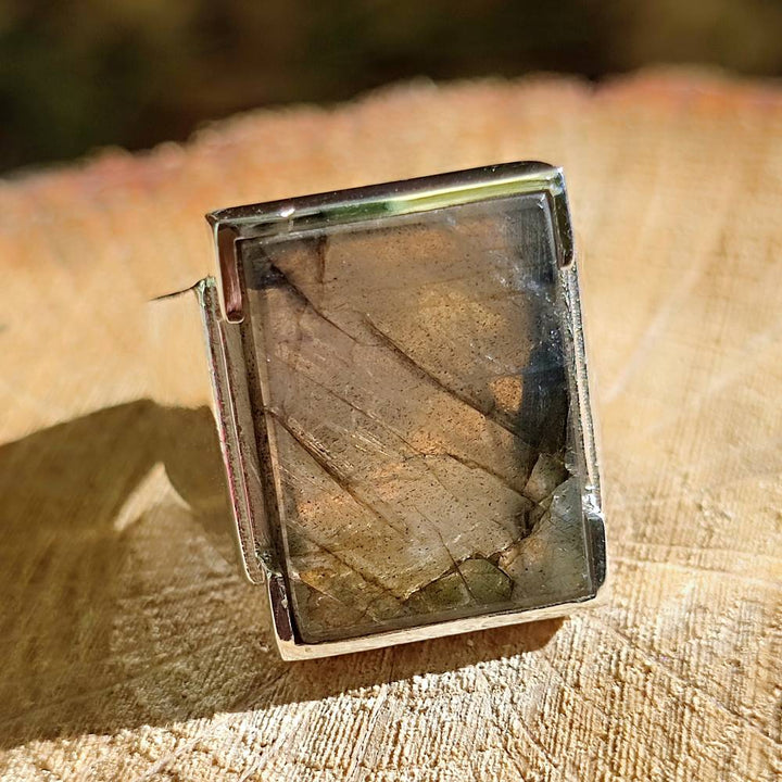 Anello artigianale con pietra in argento 925 - KHINDA