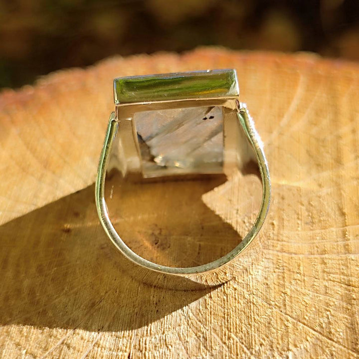 Anello artigianale con pietra in argento 925 - KHINDA