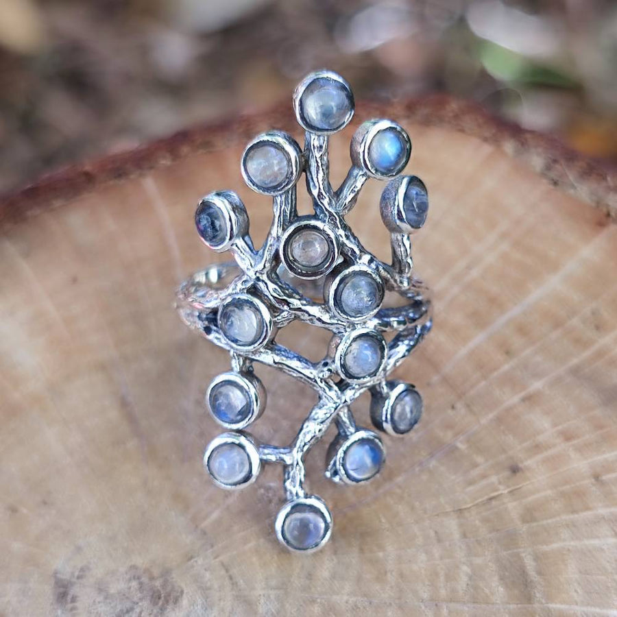 Anello artigianale con pietra in argento 925 - PANDLOI