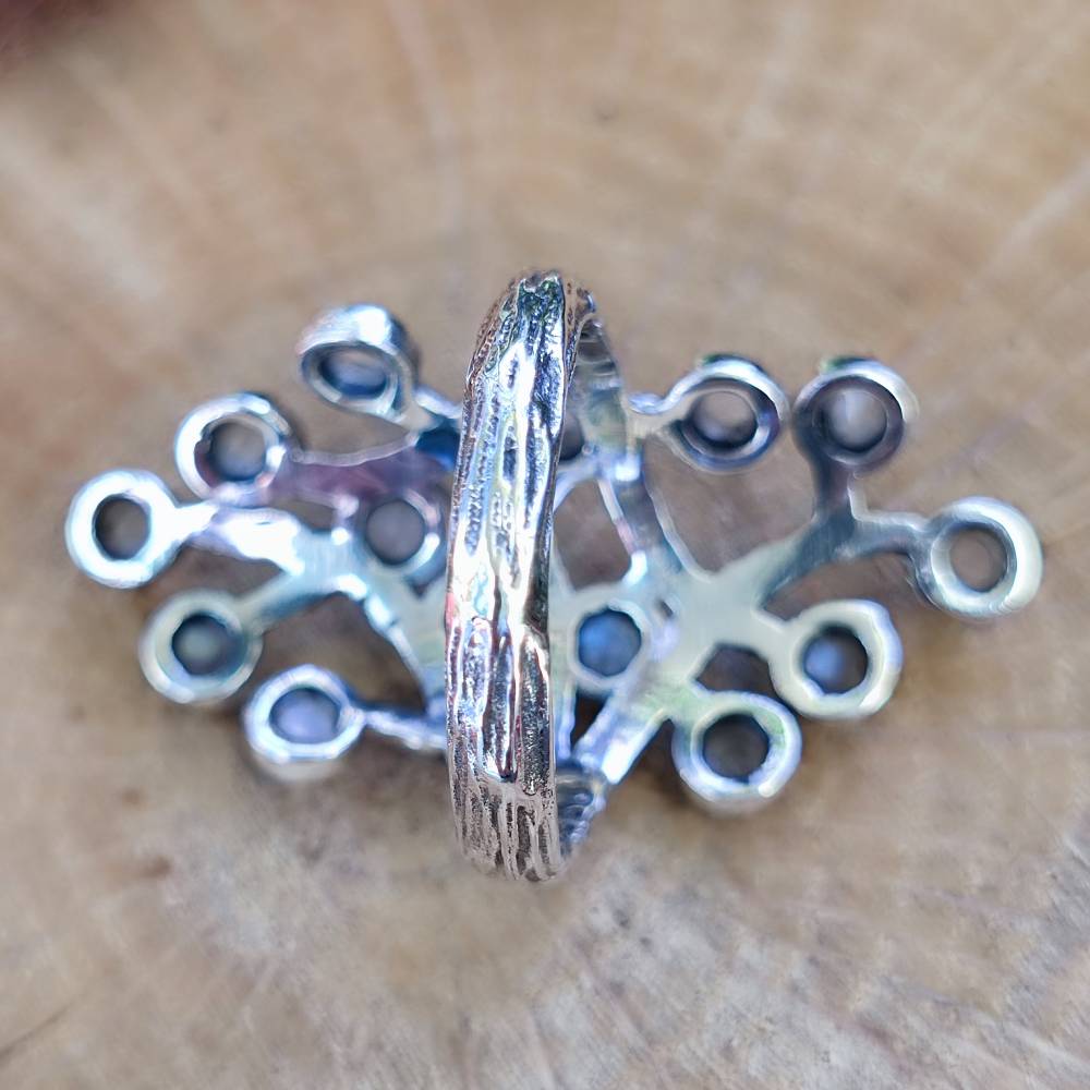 Anello artigianale con pietra in argento 925 - PANDLOI