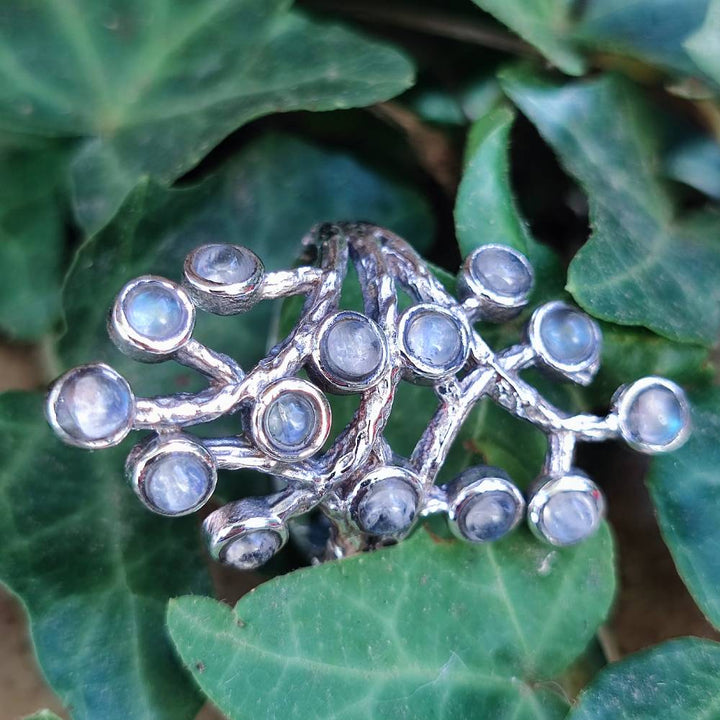 Anello artigianale con pietra in argento 925 - PANDLOI