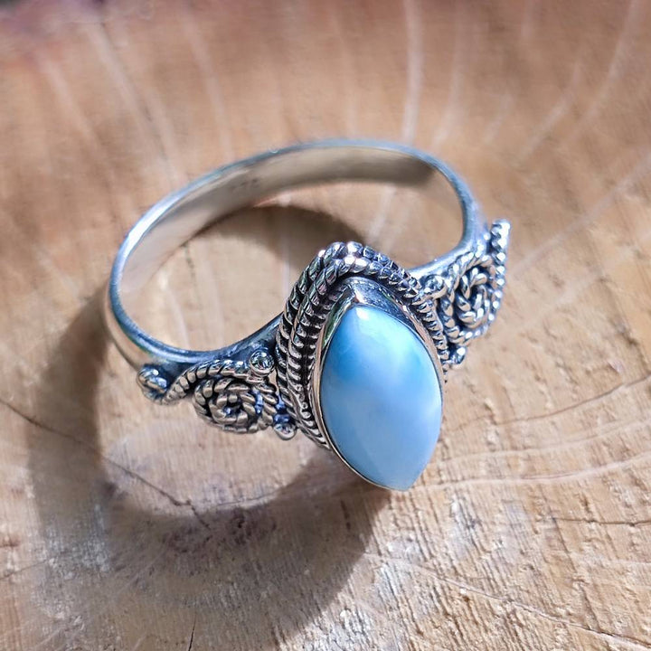 Anello argento 925 con pietra ovale - BASUPALI larimar