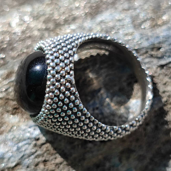 Anello etnico in argento 925 con pietra - TILASWAN