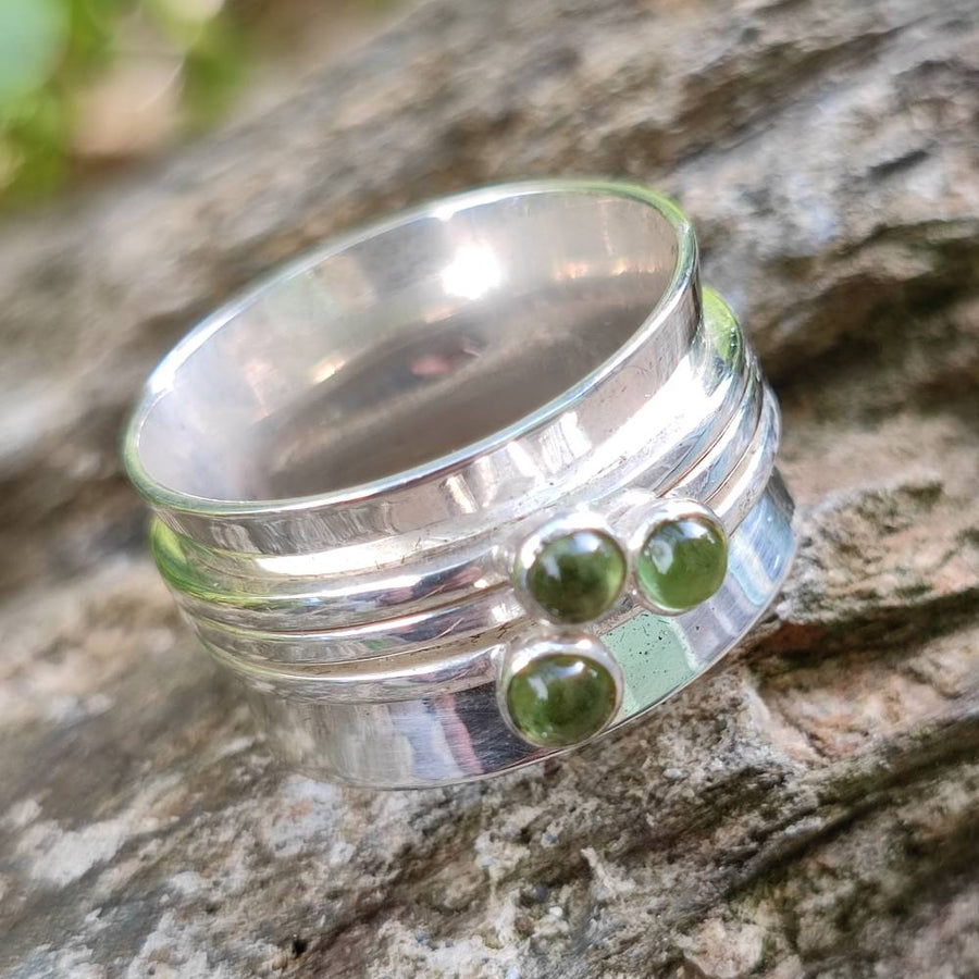 Anello artigianale Peridoto in argento 925 - Pezzo unico