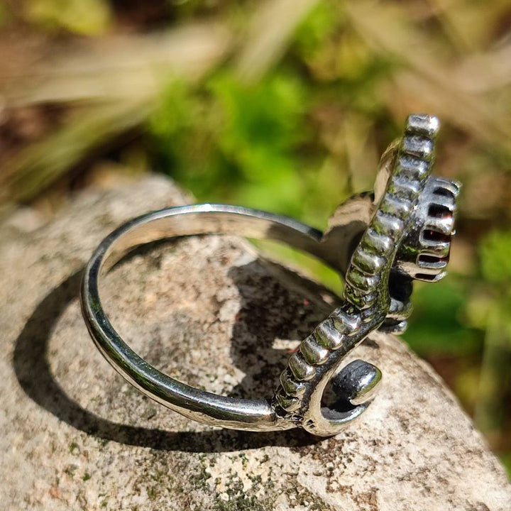 Anello con pietra in argento 925 AMBUJ onice nero