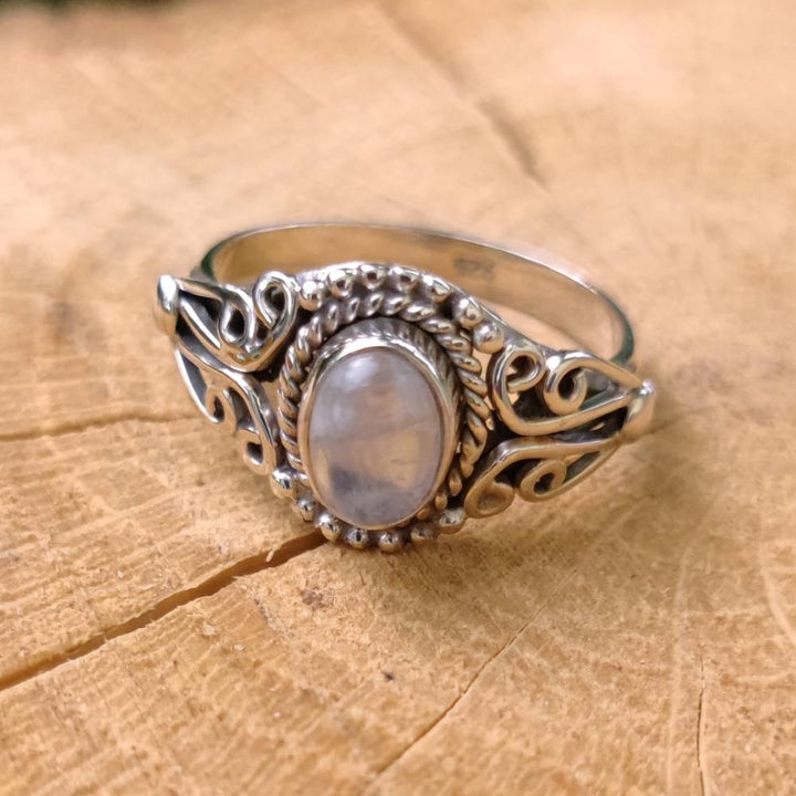 Anello con pietra in argento 925 CHATURVEDI pietra di luna