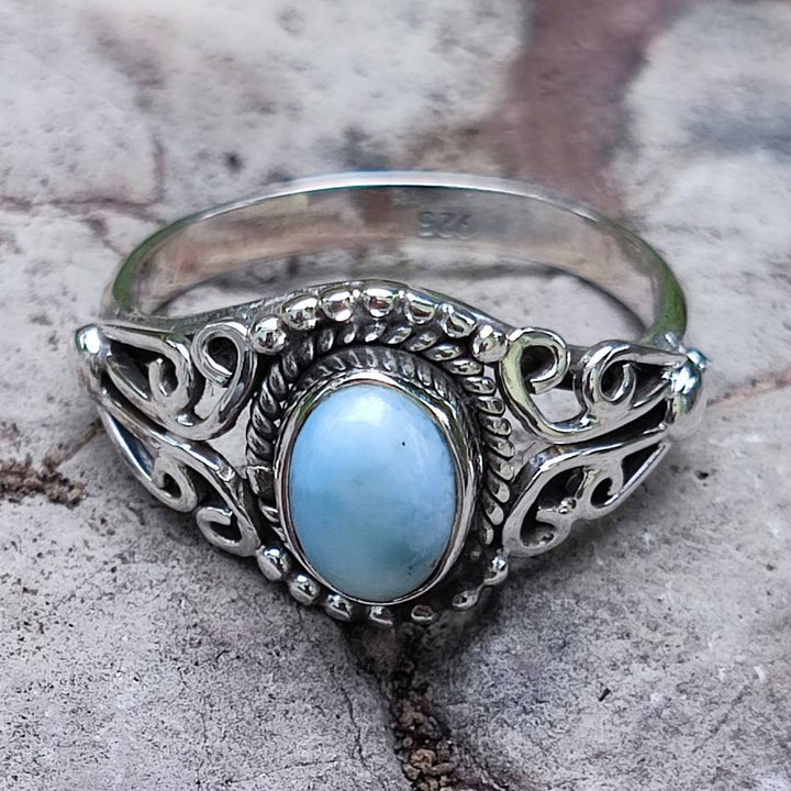 Anello con pietra in argento 925 CHATURVEDI larimar