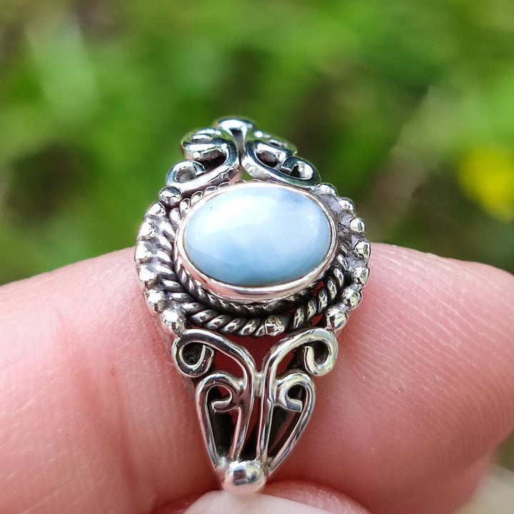 Anello con pietra in argento 925 CHATURVEDI larimar