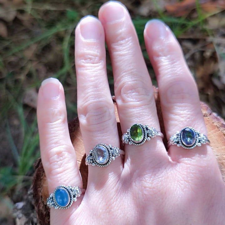 Ring with stone in 925 silver - DHARMENDRA