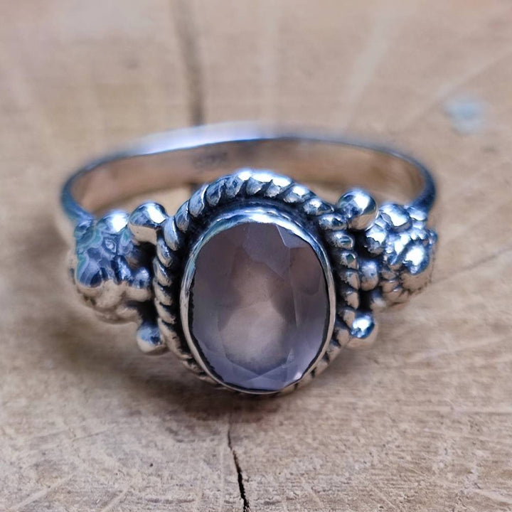 Anello con pietra in argento 925 DHARMENDRA quarzo rosa