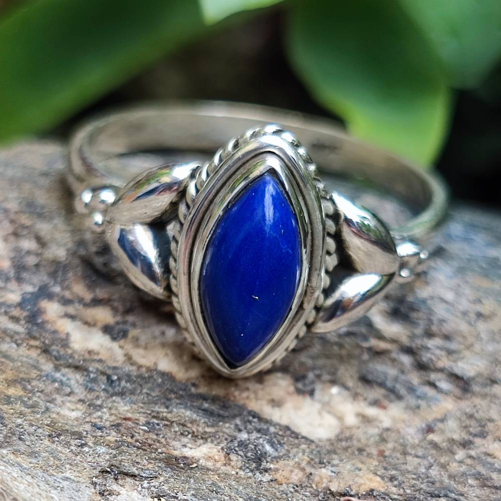 Anello con pietra in argento 925 DHIREN lapislazzuli