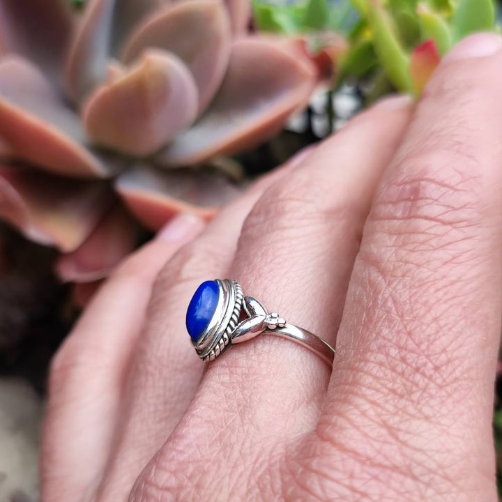 Anello con pietra in argento 925 DHIREN lapislazzuli