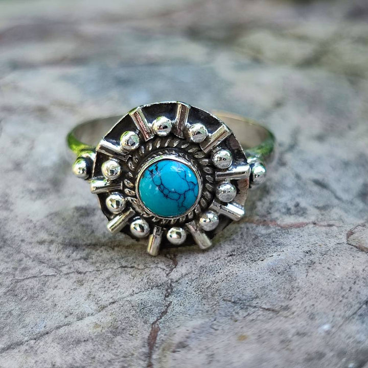 Anello in argento 925 con pietra GURNAM turchese