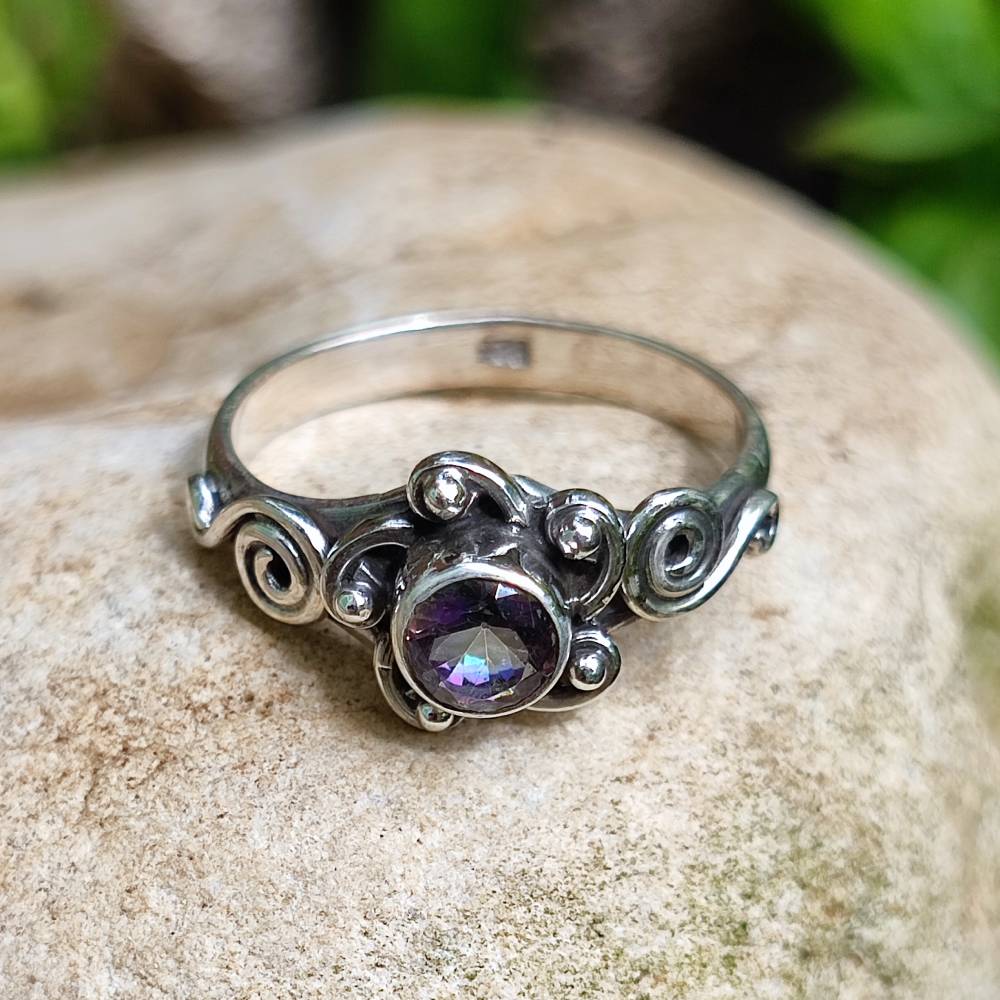 Anello con pietra in argento 925 GURUDAS topazio mistico