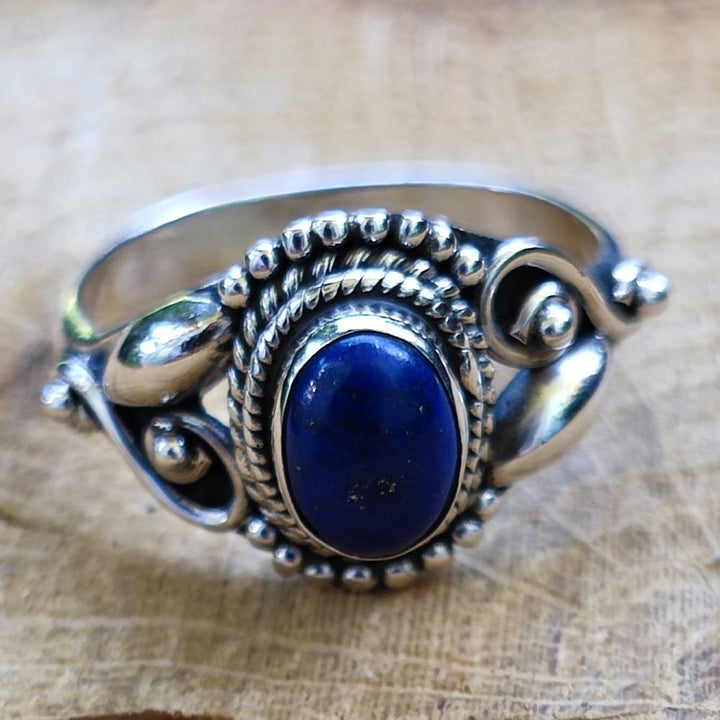 ANELLO artigianale in argento 925 pietra MAHIPATI lapislazzuli