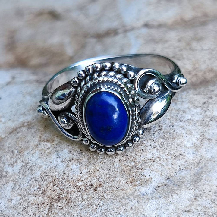 ANELLO artigianale in argento 925 pietra MAHIPATI lapislazzuli