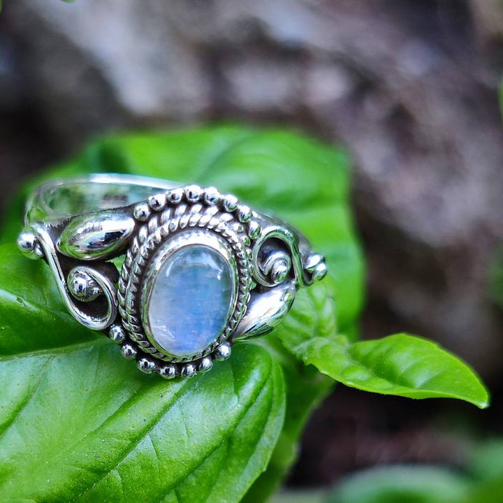 ANELLO artigianale in argento 925 pietra MAHIPATI pietra di luna