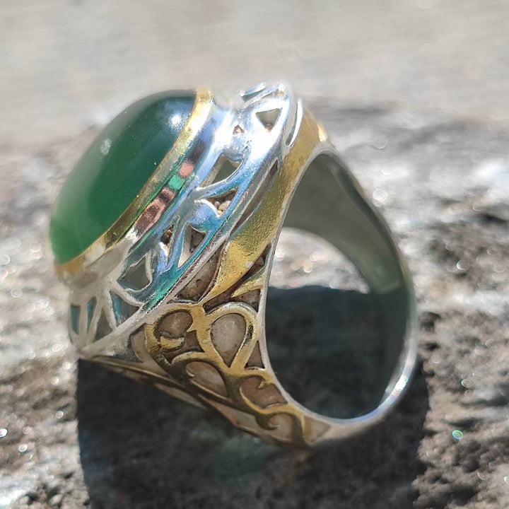 Fascia lavorata in argento 925 con pietra - AMARPURA