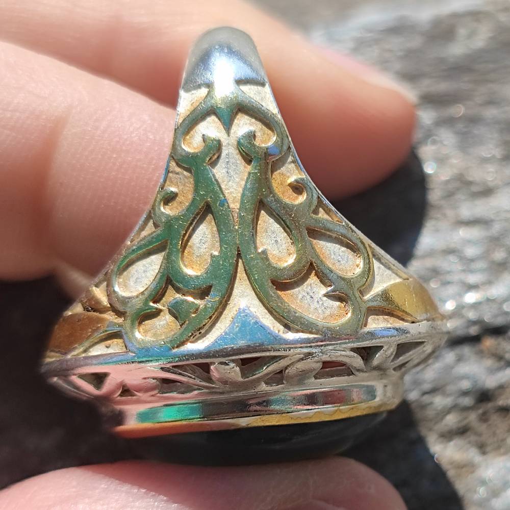 Fascia lavorata in argento 925 con pietra - AMARPURA