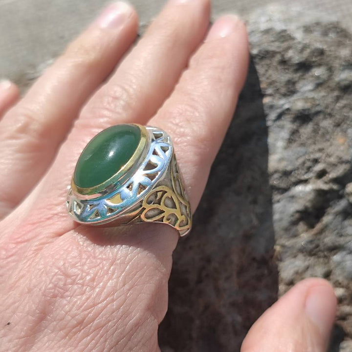 Fascia lavorata in argento 925 con pietra - AMARPURA