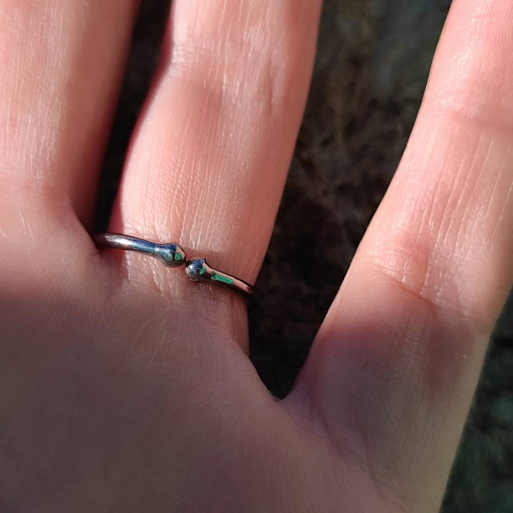 ANELLO artigianale in argento 925 con pietra - BOHA