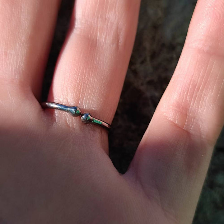 ANELLO artigianale in argento 925 con pietra - BOHA