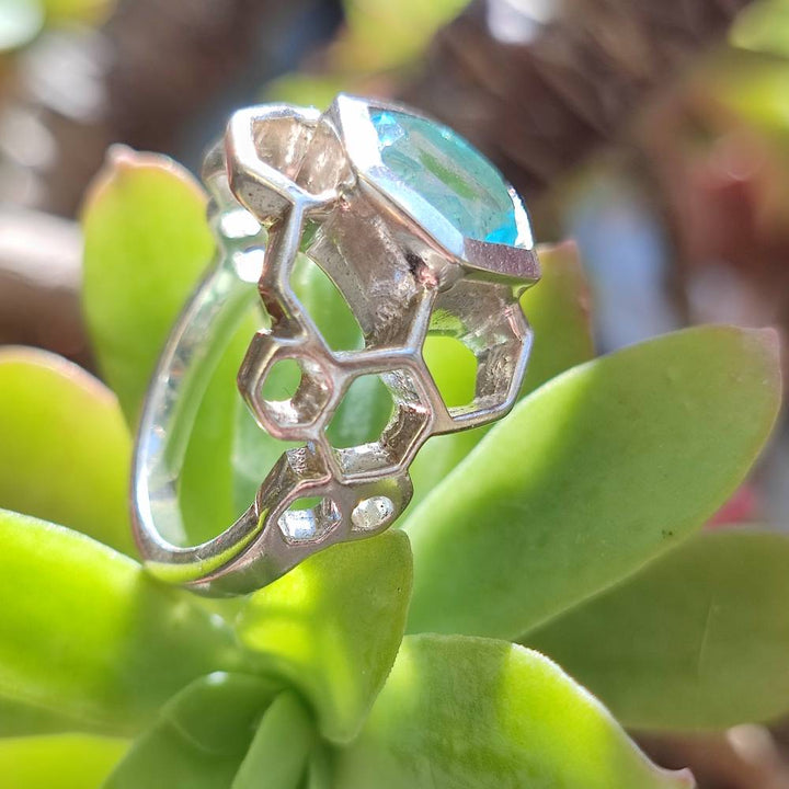 Anello etnico in argento 925 con pietra - BUILI