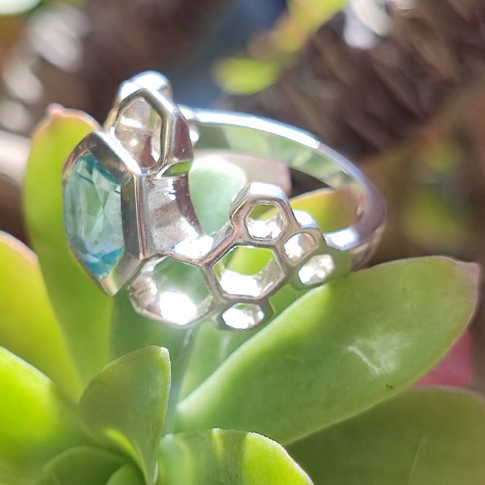 Anello etnico in argento 925 con pietra - BUILI