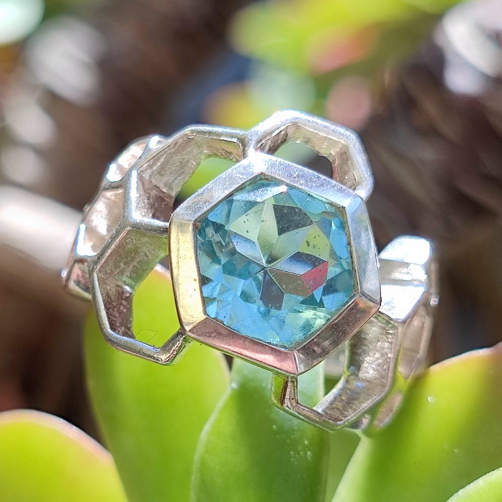 Anello etnico in argento 925 con pietra - BUILI