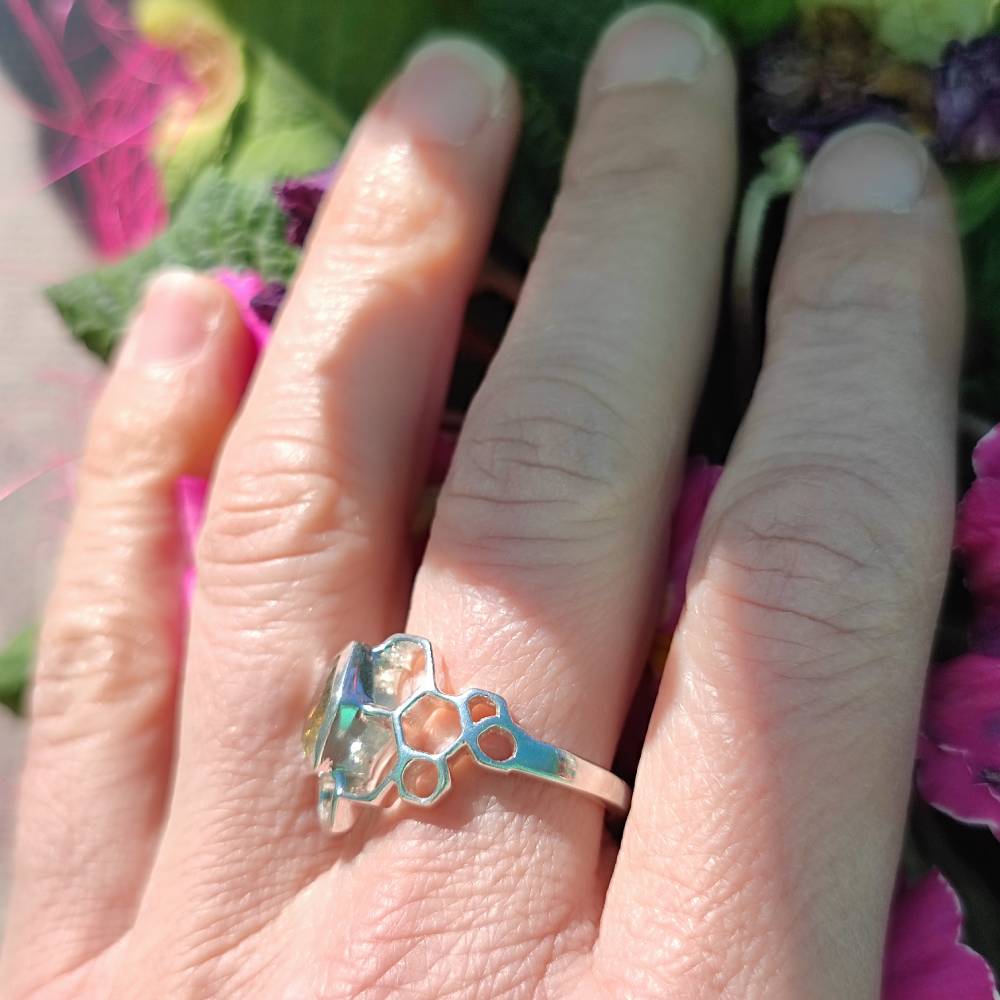 Anello etnico in argento 925 con pietra - BUILI