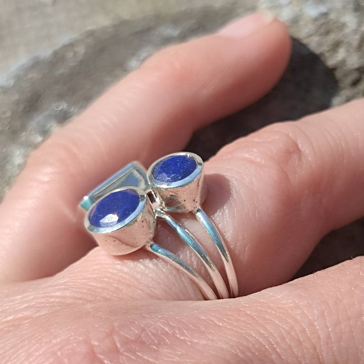 Anello etnico in argento 925 con pietra - GAROTH