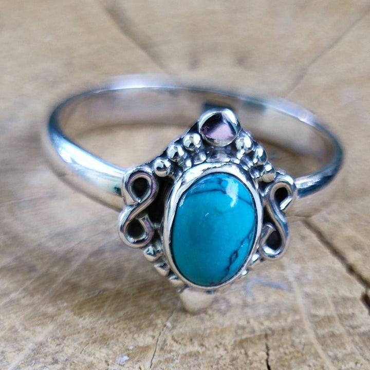 Anello in argento 925 con pietra ILESH turchese