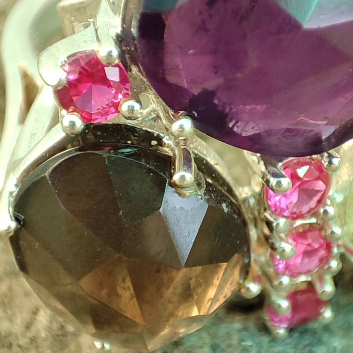 Anello in argento 925 artigianale con pietre - TIFFANY