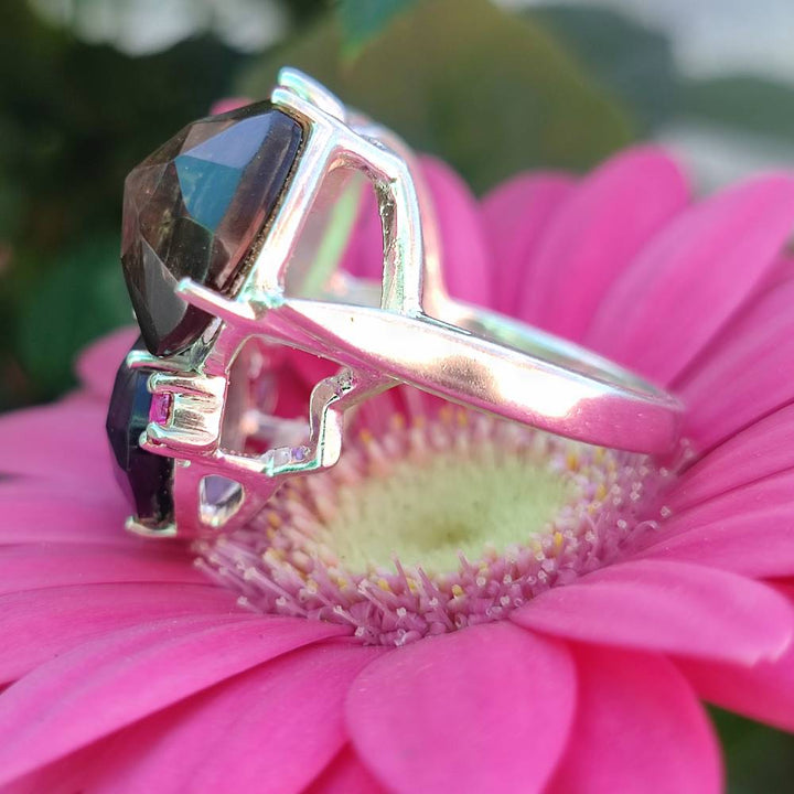 Anello in argento 925 artigianale con pietre - TIFFANY