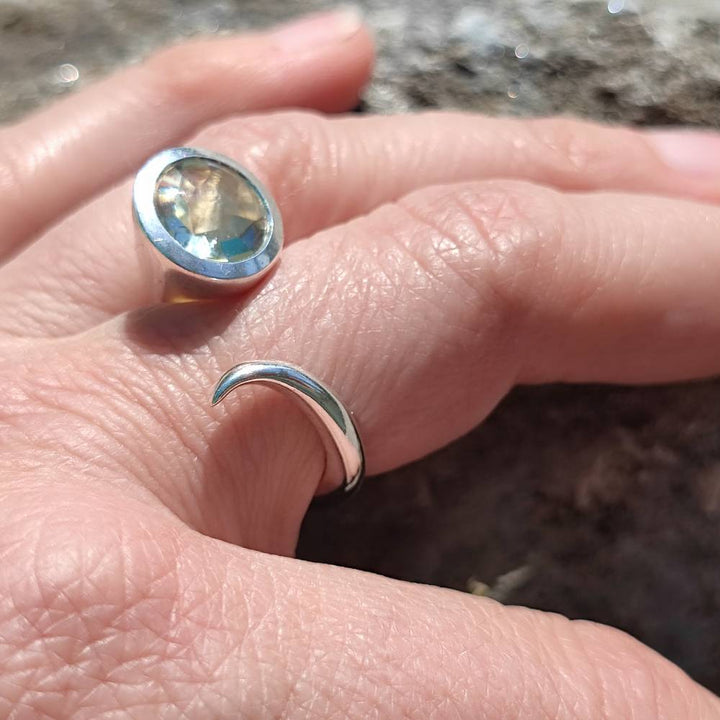 Anello in argento 925 artigianale con pietra - MARVAL