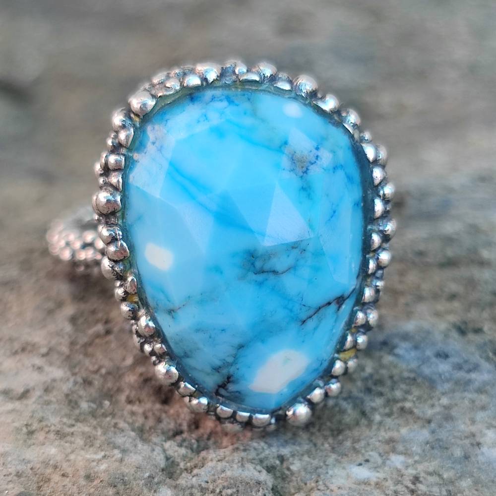 Anello artigianale con pietra in argento 925 - NIMAAJ
