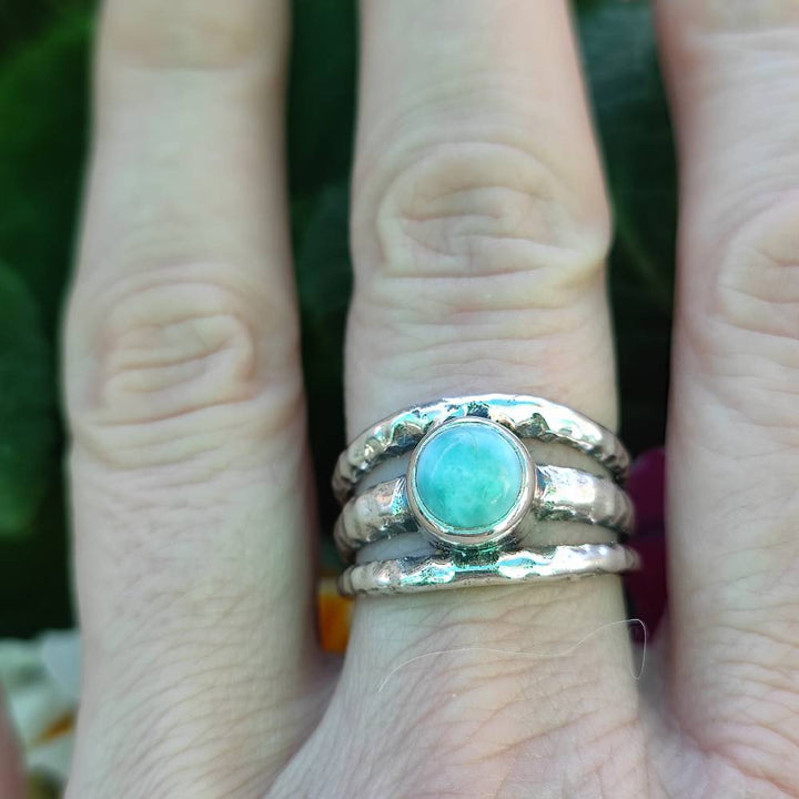 Anello etnico in argento 925 con pietra - NOKH