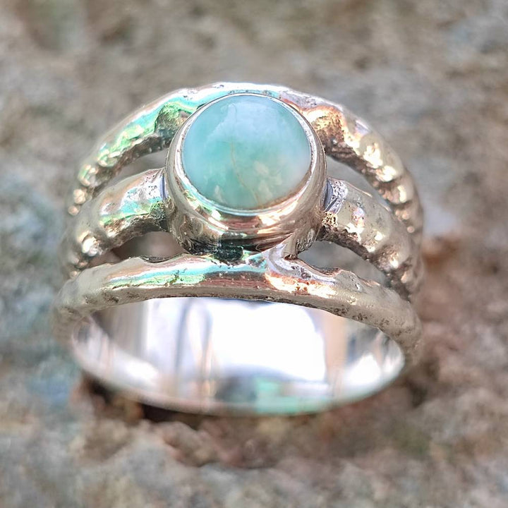 Anello etnico in argento 925 con pietra - NOKH