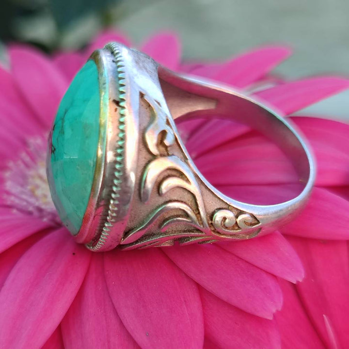 Anello etnico in argento 925 con pietra - RAIPUR